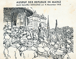 Abb. 1: Adelung ruft die Republik aus (Skizze von Hans Kohl)