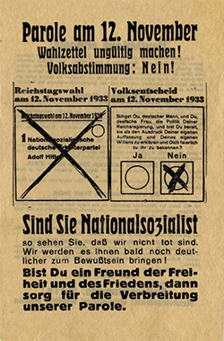 Abbildung 1: Flugblatt »Parole am 12. November« (Vorderseite)